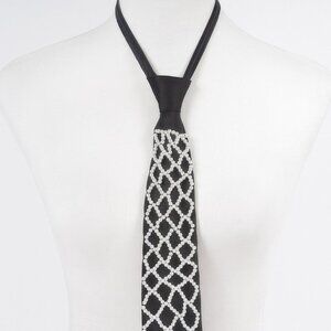 Handmade Faux Pearl Necktie Necklace
